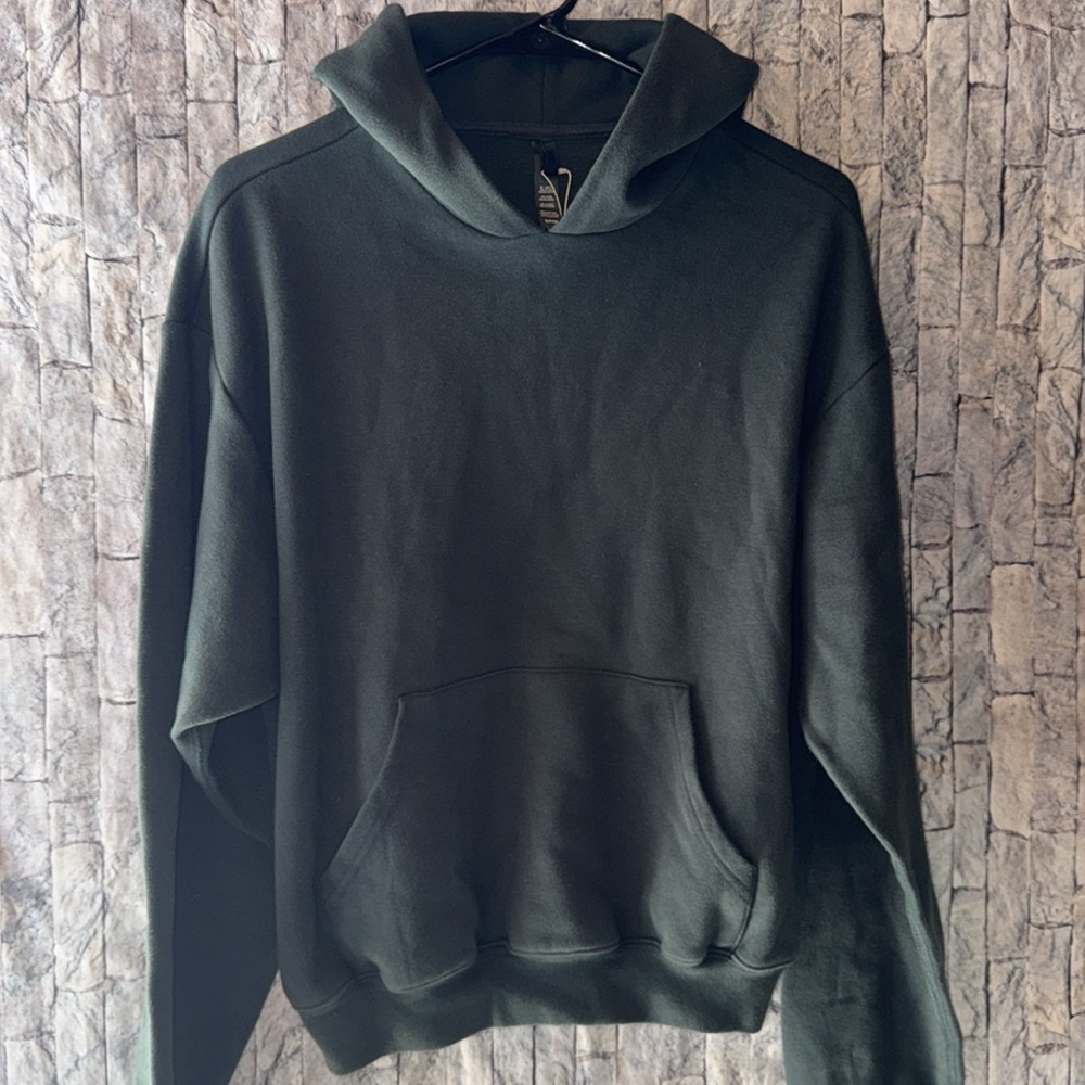 Skims Cotton Fleece pullover Hoodie spruce small